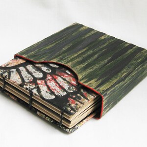 Small book with slipcase, square sketchbook, toned tan paper, coptic binding, artists book, gift book, handmade journal, original OOAK book image 1