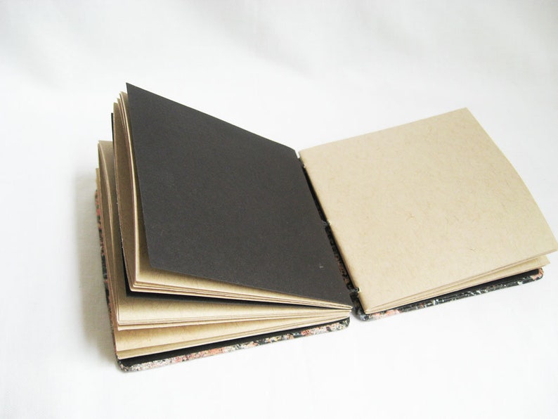 Small book with slipcase, square sketchbook, toned tan paper, coptic binding, artists book, gift book, handmade journal, original OOAK book image 4