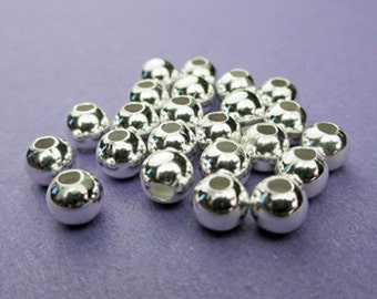 New 5mm 925 Sterling Silver Round Spacer Beads 8pcs