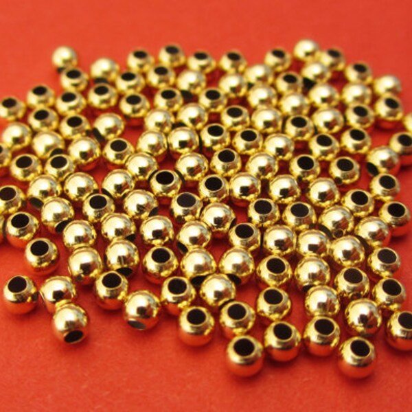 New 2mm 14K Gold Filled Round Spacer Beads 50pcs