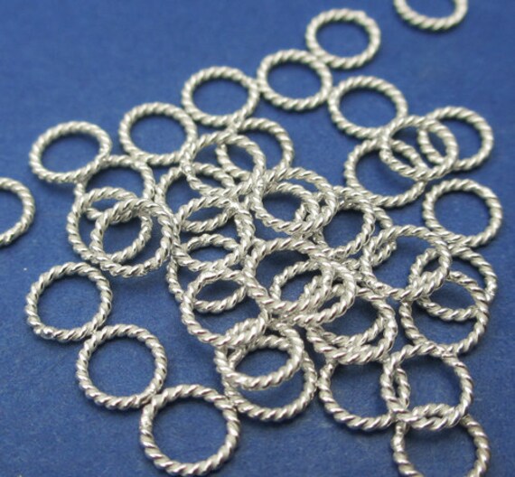 New 4mm 21ga 925 Sterling Silver Twisted Closed Jump Rings Etsy