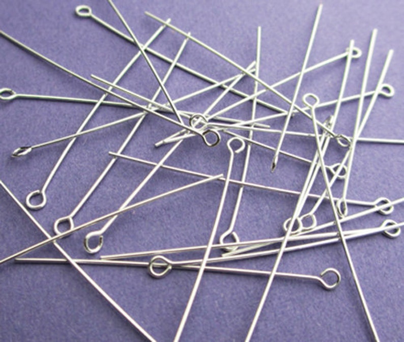 New 19mm 24ga 925 Sterling Silver Eyepins 24pcs