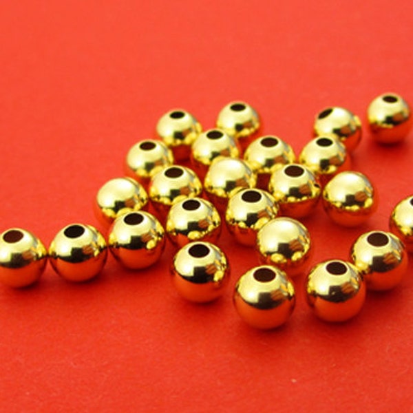 New 4mm 14K Gold Filled Round Spacer Beads 12pcs