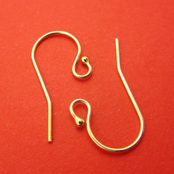 New 20mm 24 gauge 14k Gold Filled French Ear Wires 2 Pairs