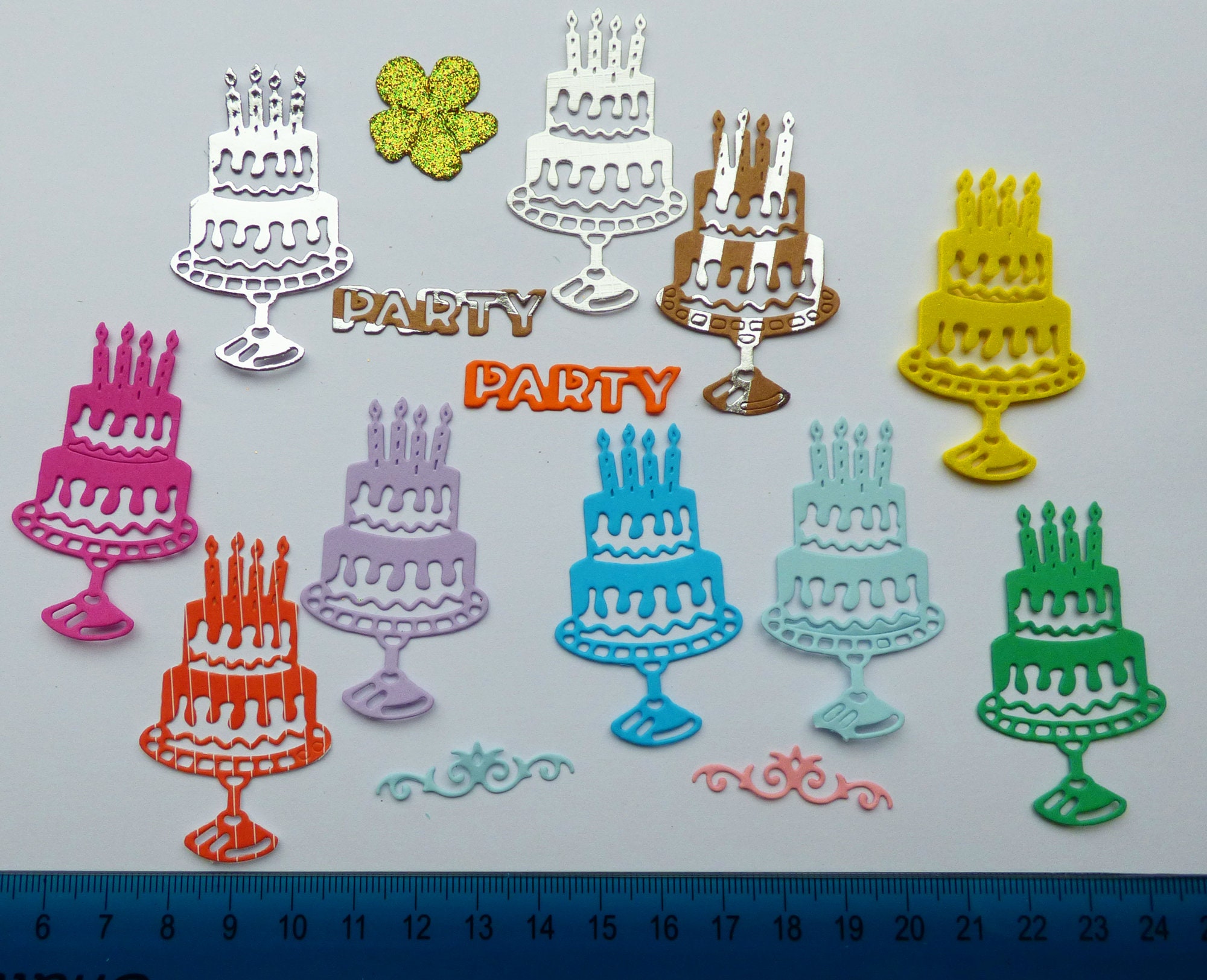 Die Cut Embellishments Birthday cake 1 Quality 220gsm Card Etsy