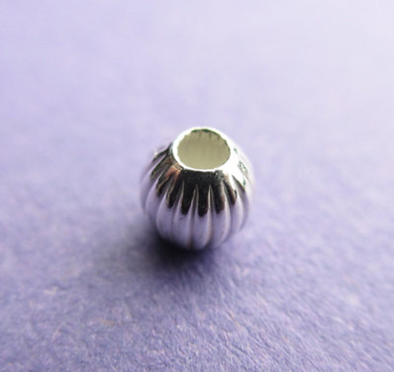 15pcs 3mm Sterling Silver Corrugated Spacer Beads | 925 Silver Round Beads For Jewelry Making