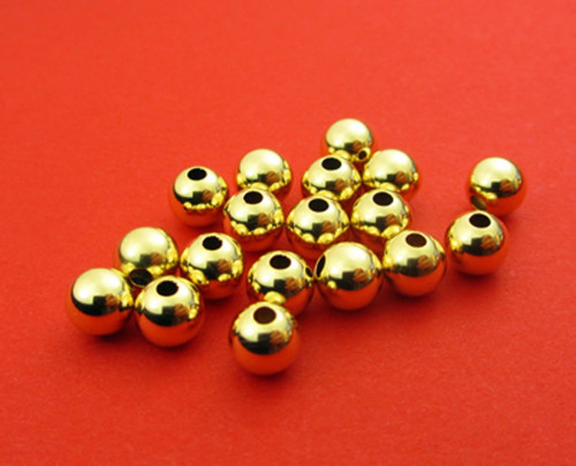 New 5mm 14K Gold Filled Round Spacer Beads 10pcs Etsy UK