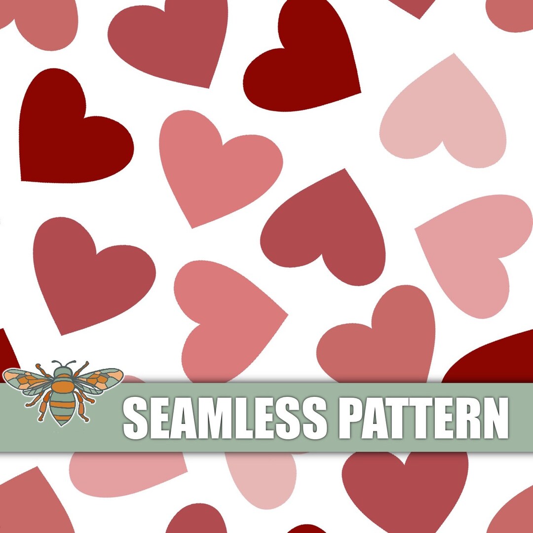 Valentines Day Seamless File - Heart Digital Paper - Valentines ...