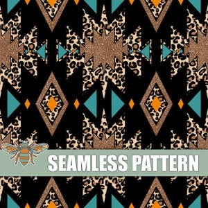 Western Aztec Leopard Seamless Design