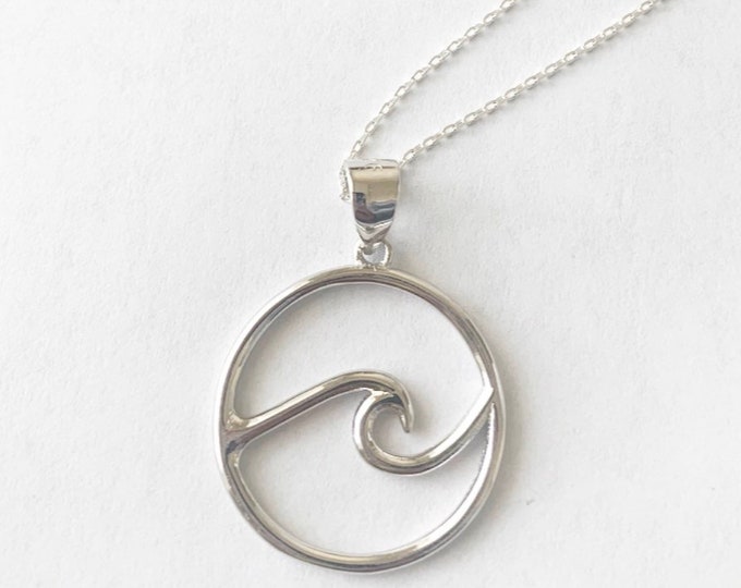 Sterling Silver Circle Wave Necklace