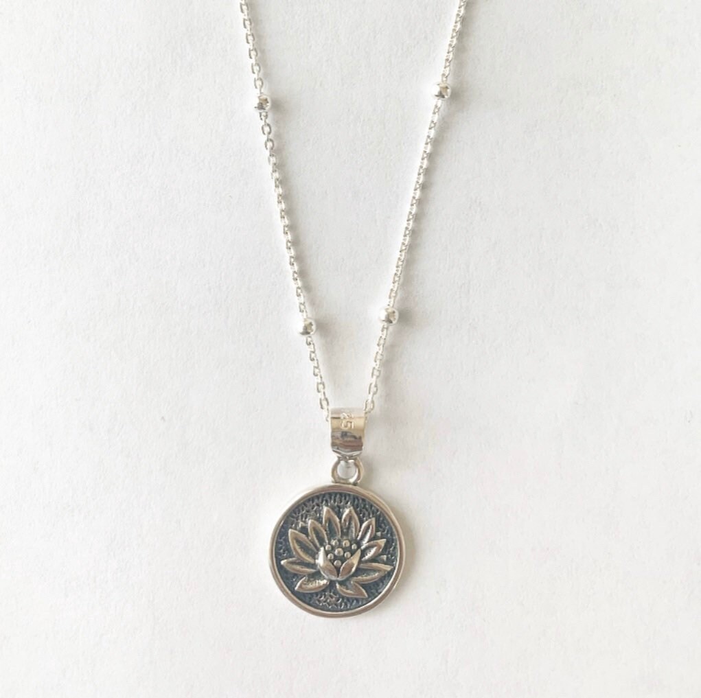 lotus sterling silver necklace