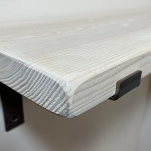 Jasmine white wash pine shelf with Industrial Metal Bracket 15cm x 3.5cm image 1