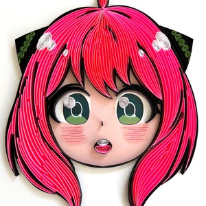 Anya Anime Paper Quilling Artwork - Anya Anime Illustration - Anime Lovers Art Decor Gift - Anime Art Collections