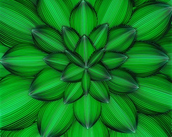 Succulent explosion paper quilled geometric art