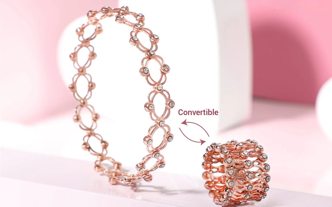 Buy Vembley Magic Rosegold 2 In 1 Retractable Heart Foldable Multilayer Ring  Bracelet Online at Best Prices in India - JioMart.