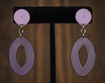 Purple Geometric Paper Quilling Earrings - Green Paper Earrings - Paper Quilled Earrings - Paper Quilling Jewelry -Mother's Day Gift