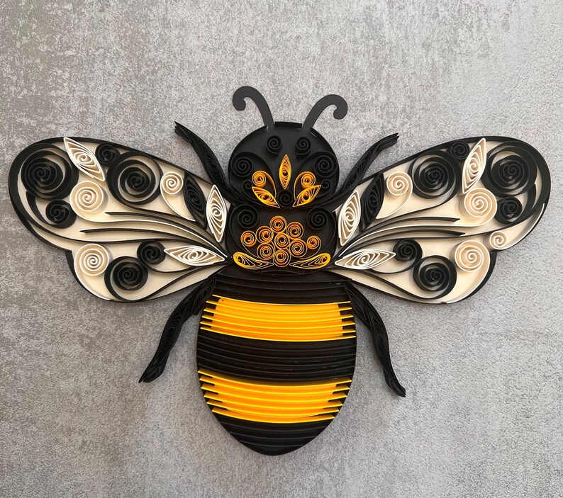 Bumble Bee Paper Quilling Art Work Honey Comb 1st Anniversary Art Work