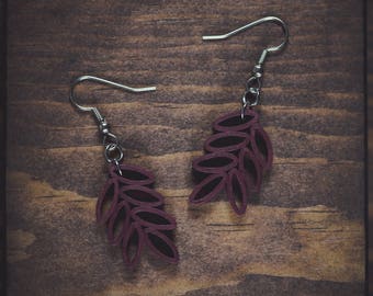 Leaf Dangle Paper Quilling Earrings - Paper Quilled Jewelry - 1st Anniversary Gift For Her - Quilling Jewelry - Mother's Day Gift