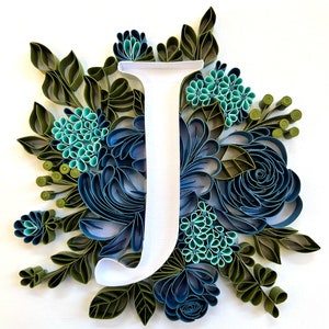 Decorazione artistica per la cameretta dei bambini con carta iniziale J - Regali artistici iniziali per i propri cari - Regalo iniziale personalizzato - Decorazione artistica unica e sostenibile con carta