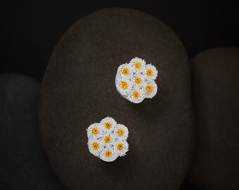 Yellow Daisy Stud Paper Quilling Earrings - Summer Daisy Quilled Earrings For Her - Mother's Day Gifts - 1st Anniversary Gift For Her