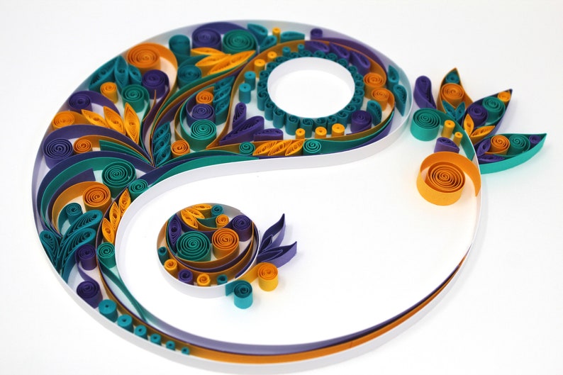 Quilled Paper Art Yin Yang Wall Art Quilling Art Sacred Etsy