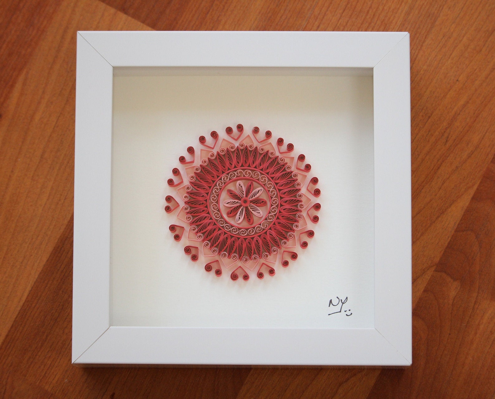 Paper Quilling Yoga Mandala Art Work 1st Anniversary Gift Etsy