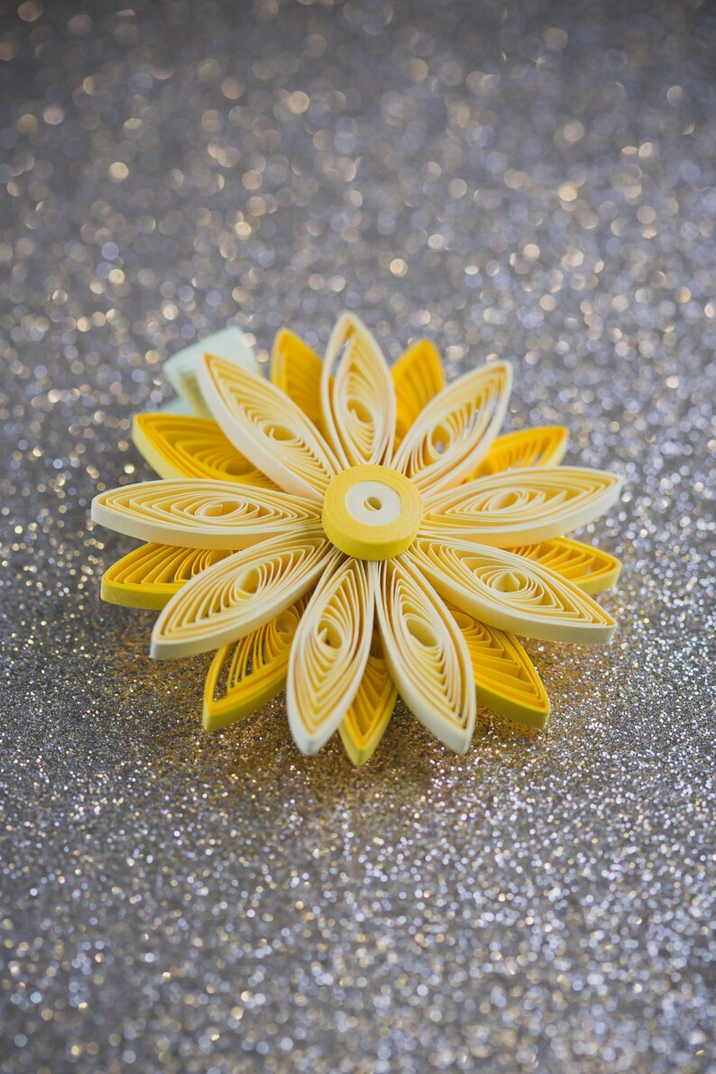 Yellow Flower Paper Quilling Hairclips Kids Hair Accessories Etsy