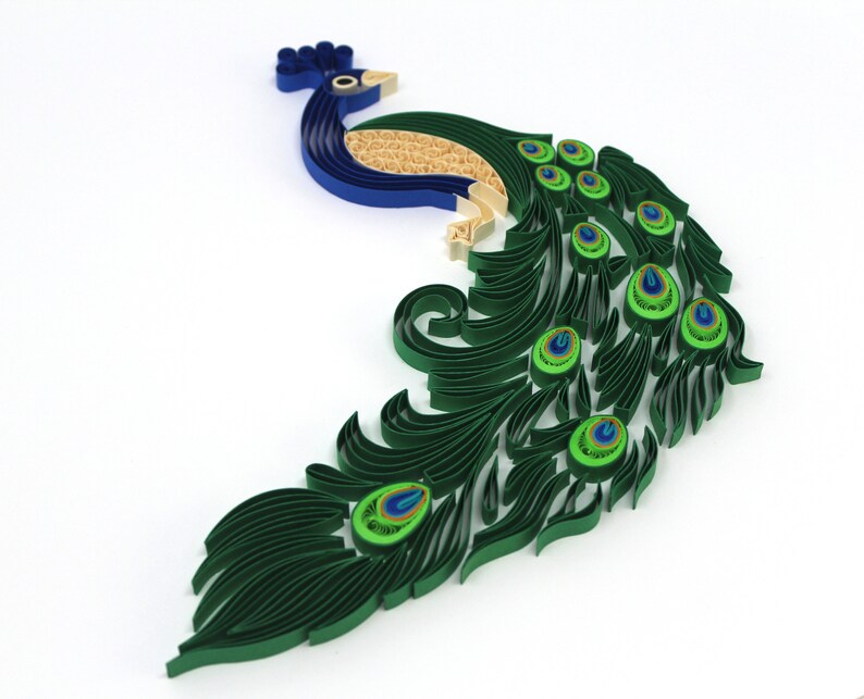 Peacock Paper Quilling Wall Art Paper Quilled Peacock Art Etsy