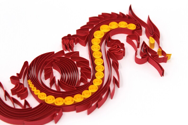 Chinese Dragon Paper Quilling Wall Art 1st Anniversary Gift Etsy Denmark