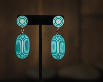 Turquoise Aqua Paper Quilling Earrings - 1st Anniversary Gift For Her - Summer Boho Dangle Earrings - Paper Quilled Jewelry - Gift For mom