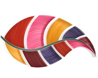 Leaf Quilling Art - Quilled Wall art - Rainbow Decor - Nursery Room Decor - Paper Quilled Art - Framed Quilled Art - Anniversary Gift