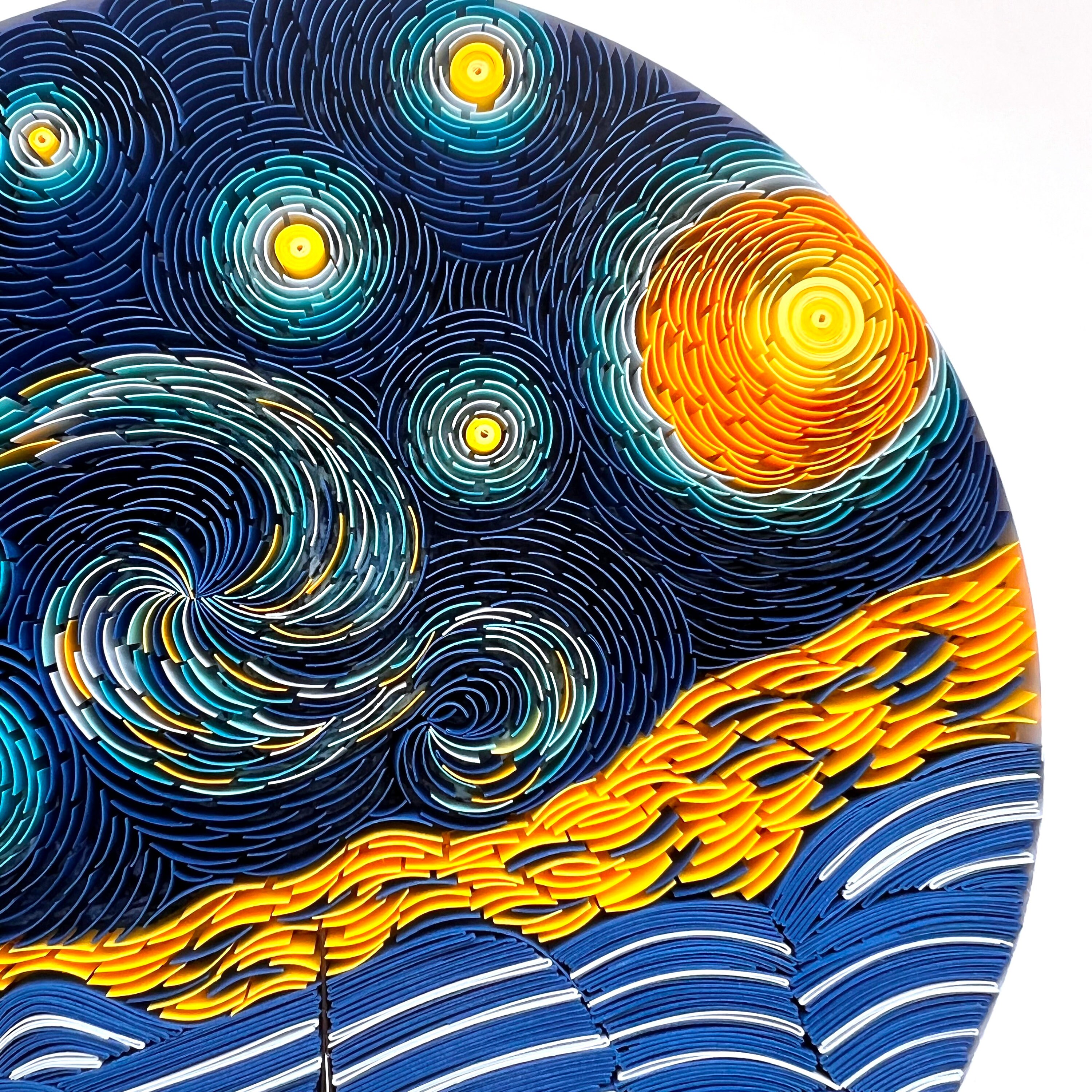 Van Gogh Starry Night Quilling Kit - Paper Filigree Painting Craft For Adults With Tools & Basemap