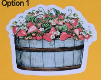 Strawberry/Farmers Market Waterproof Stickers