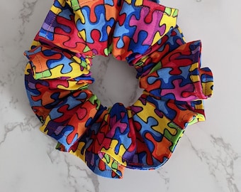 Autism Awareness Scrunchie w/free stickers