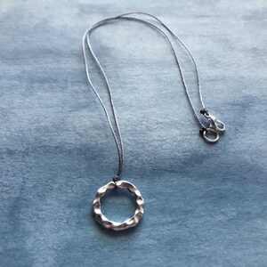 Circle Pendant Necklace - Circle Charm Necklace - Dainty Necklace - Cord Necklace - Delicate Necklace - Charm Necklace - Beach Jewelry