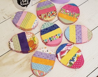 Easter egg coasters, Unique adult Easter basket filler, quilted coasters, Easter table decor, coffee cup coaster, fabric coasters