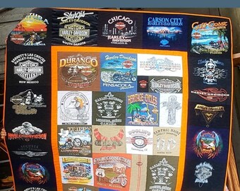Custom T-Shirt Quilt, Mosaic Style Memory Blanket, Graduation Gift Quilt