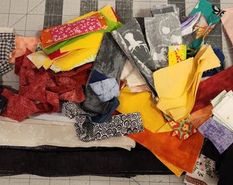 Precut Cotton Fabric Scraps, Assorted Colors, Crumb Quilting Sewing Supplies
