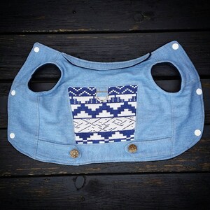 Winter Denim Dog Vest/Harness, Fleece Lined Dog Jacket, Small Dogs image 4