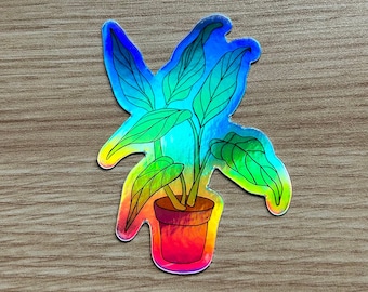 House Plant Holographic Sticker