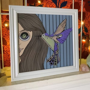 Hummingbird Art Print, Hummingbird Wall Art