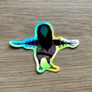 Ravin&#39; Raven- Holographic Die Cut Sticker -Original Design