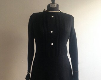 1960s black cotton dress - Vintage little black dress - Vintage dress