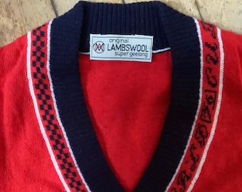 1980s dead stock lambswool ski sweater - new with tags vintage sweater