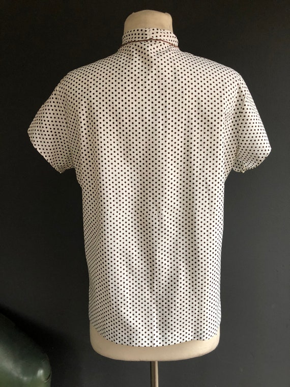 Vintage 1970s Lee polka dot blouse - image 6