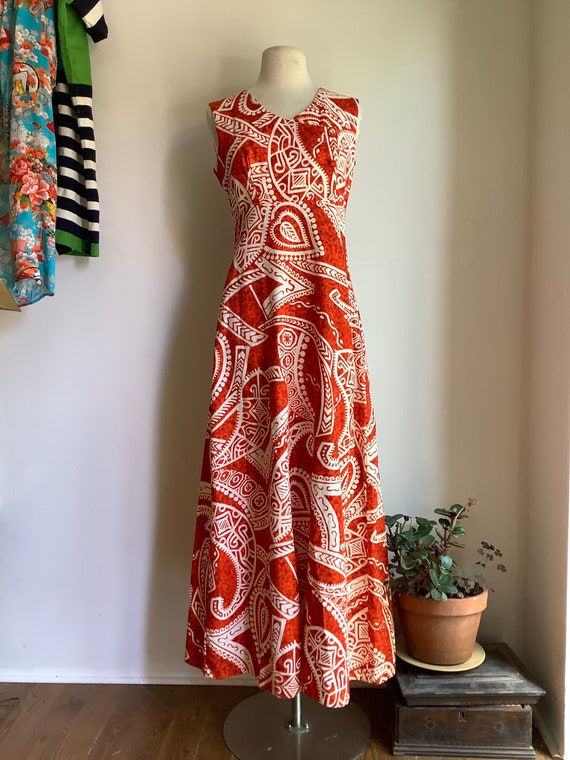 1960s Hawaiian dress - vintage maxi dress - 1960s