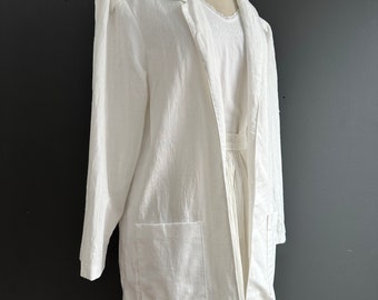 Vintage white linen summer blazer