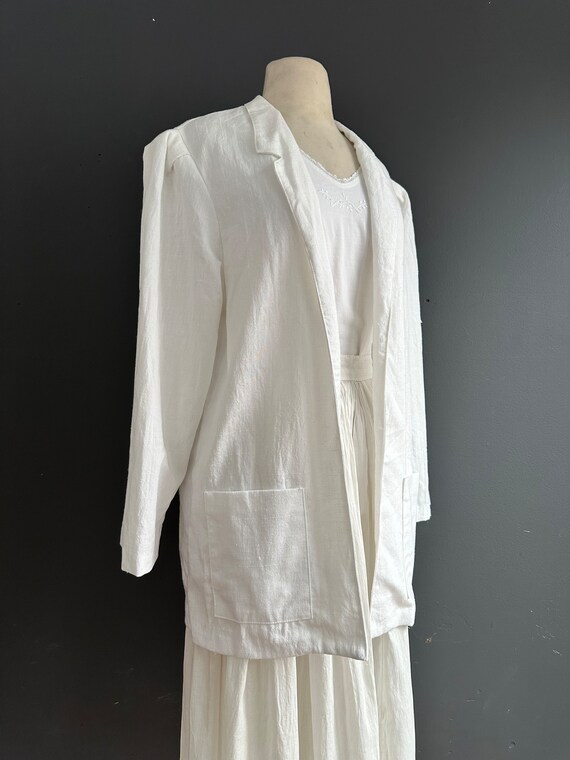 Vintage white linen summer blazer - image 1