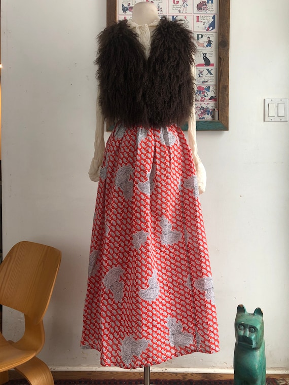 Vintage skirt - vintage 1970s paisley print skirt