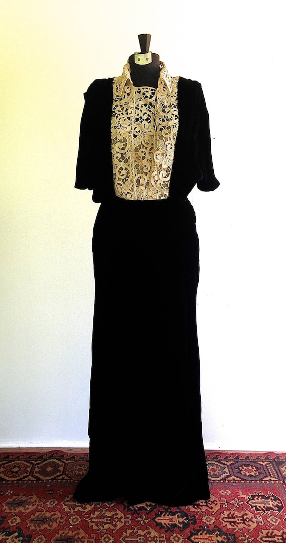 1930s velvet dress